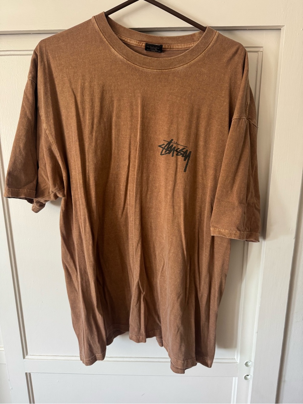 Stussy Brown Crewneck Logo Short Sleeve Tee